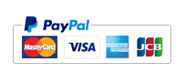 PayPal、MasterCard、American Express、VISA、JCBなど各種クレジットカード対応